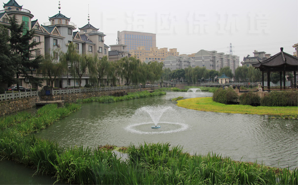 采用人工曝氣加生態(tài)浮島治理后的河道 