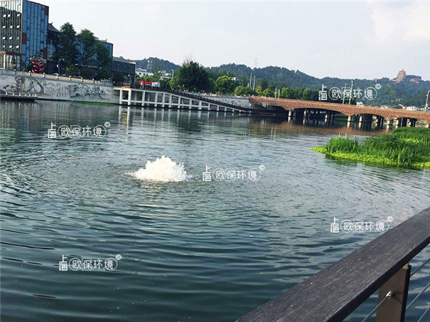 涌泉曝氣機在公園景觀河中應用