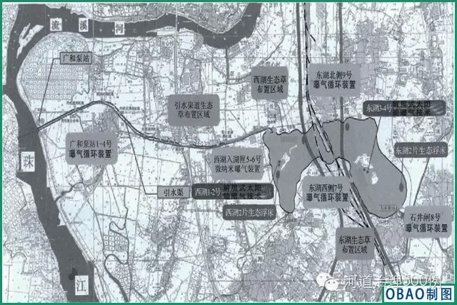 白云湖各項修復技術布置情況圖
