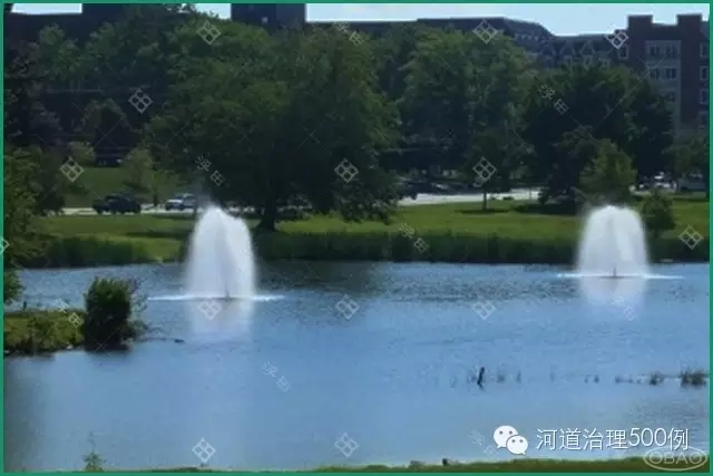 浮水噴泉式曝氣機，增氧造景
