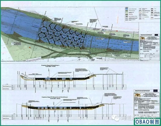 淺灘跌水區(qū)的平面圖與剖面圖