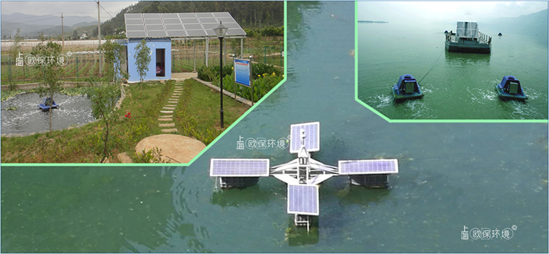 太陽能控藻機應用于水庫、湖泊、氧化塘等多種不同水域，均達到預期效果 針對不同使用工況，設計生產一體式、分體式、組合搭載等三種形式