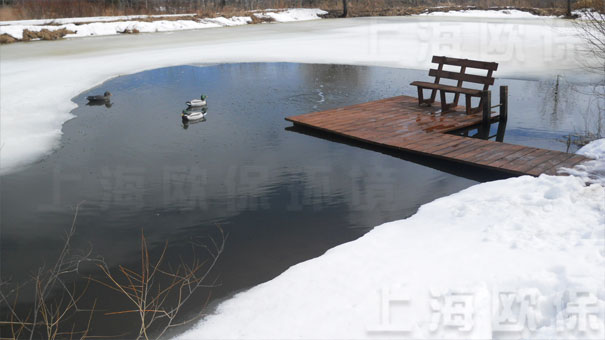 耐候型活水推流曝氣機在北方生態(tài)塘、坑塘治理中使用可起到融冰作用