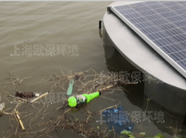 OBAO-FC400太陽能曝氣機(jī)（推流保潔型）曝氣增氧的同時(shí)自動(dòng)清除樹葉、浮泥、  浮萍、落葉、斷草、浮沫、泥苔、泥斑、泥皮、油污、水藻、紅藻、綠苔等漂浮物